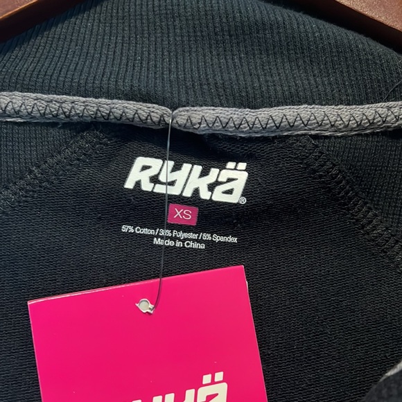 NWT Ryka Snap Pullover French Terry Sweatshirt w/Pockets & Thumbholes, XS - Picture 2 of 10